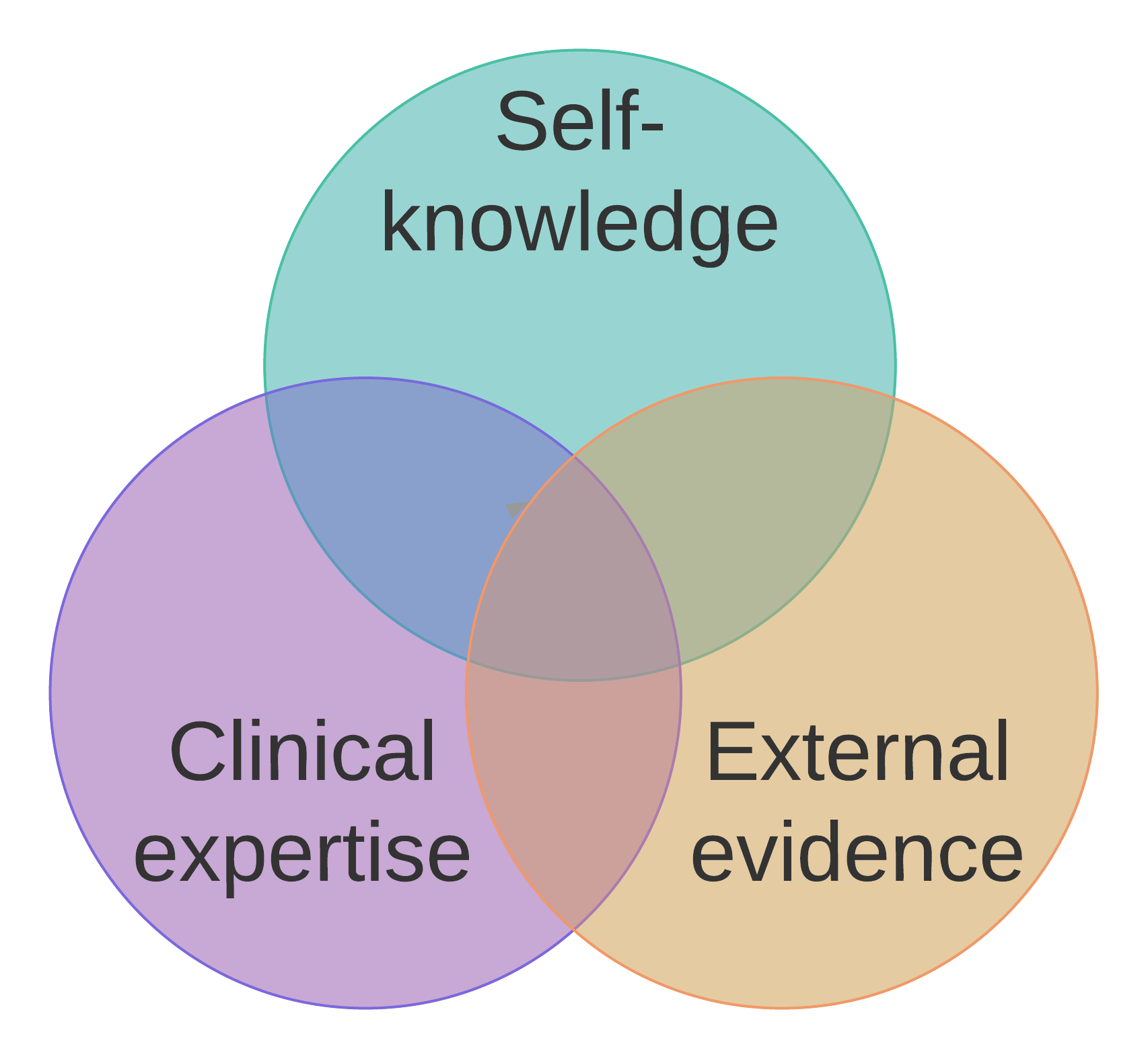 The intersection of self-knowledge, clincial expertise, and external evidence